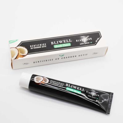 China Mint Flavored Activated Charcoal Coconut Oil Toothpaste for sale