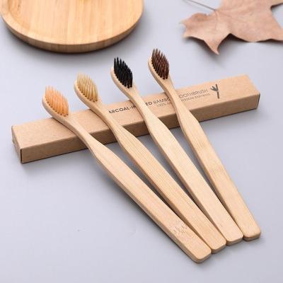 China Bamboo Eco Friendly Travel Toothbrush Green Compostable wooden handle toothbrush for sale