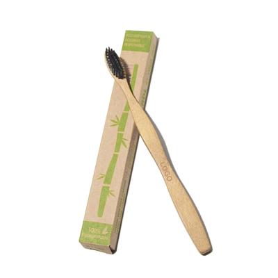 China Cepillo de dientes de madera natural biodegradable del cepillo de dientes respetuoso del medio ambiente redondo de la manija en venta