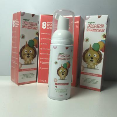 China 50ml Strawberry Mousse Toothpaste Kids Foaming Toothpaste for sale
