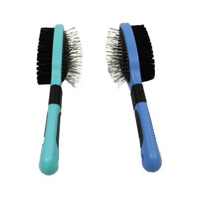 China Large Pet Rubber Deshedding Brush For Dogs Cats Grooming Double Sided Flea Comb 206x57x57mm for sale