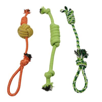 China Small Strong Durable Pet Toys Recycled Training Color Cotton Rope Cat Dog 55g for sale