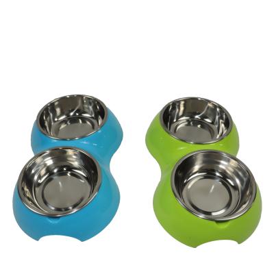 China Dog Cat Cute Pet Bowl Dish Stainless Steel Double Self Cleaning Water Bowl 700 Ml 750ml for sale