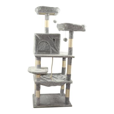 China Cute Custom Made Cat Climbing Frame Tree With Cardboard Scratcher Safety 4 Ft 5 Feet 48 Inch for sale
