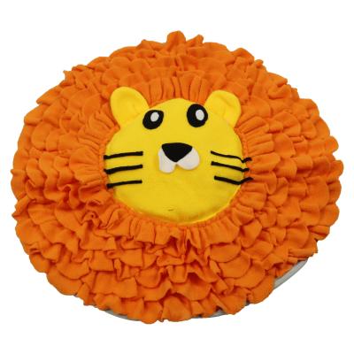 China Homemade Pet Sniffing Mat For Dogs Lion Round Pad Lick Mat Food Lick Toys 47cm for sale