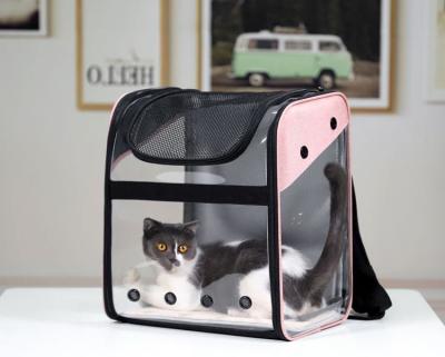 Cina PVC Completely Transparent And Foldable Pet Travel Carrier Pet Carrier Backpack in vendita