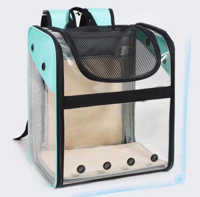 Cina PVC Completely Transparent And Foldable Breathable Pet Travel Carrier Cat Backpack in vendita