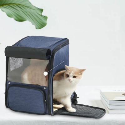 China Luxury Cat Shoulder Bag Travel Expandable Multi Function Pet Carrier Backpack for sale