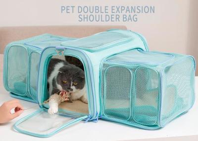 China Expandable Cat Dog Soft-Sided Pet Travel Carrier Bag With Removable Fleece Pad And Pockets for sale