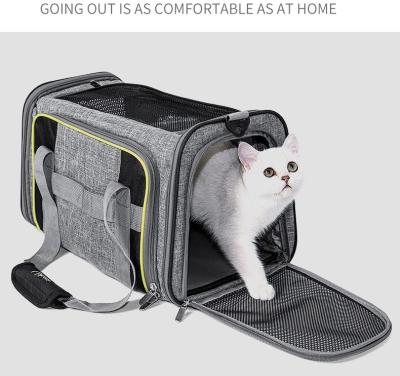 China Outdoor Expandable Airline Approved Pet Carrier Bag Cat Bag For Travel en venta