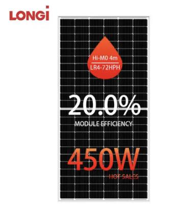China Célula al por mayor miniatura 450w mono LR4-72HPH-450M facial de los paneles solares de Longi 166m m media en venta
