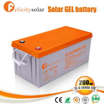 China Felicity solar battery 12v 200ah pack 12v 100ah 150ah gel battery batteries solar 200ah for sale