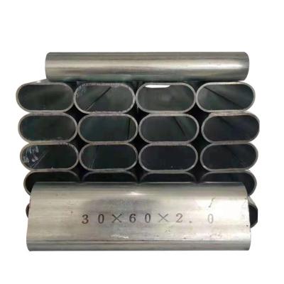 China Q195 ERW Flat Sided Oval Tube Galvanized Oval Section Steel Tube for sale
