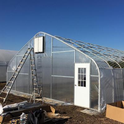 China Agricultural Single-Span Greenhouses Accessories 8*30m The Cheapest  Plastic Film Tunnel Greenhouse for sale