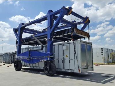 China Camión de transporte de carga de puerto con grúa de pórtico RTG grúa de contenedores de 40 toneladas en venta