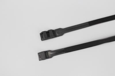 China 9*260mm Black Nylon Material strong double loop lock zip ties for sale