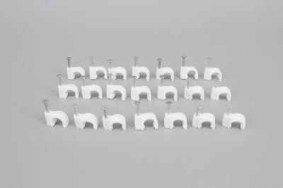 China Round PE material  natural color Cable Clip Wire and Cable Fixing Clip Plastic Clips for sale