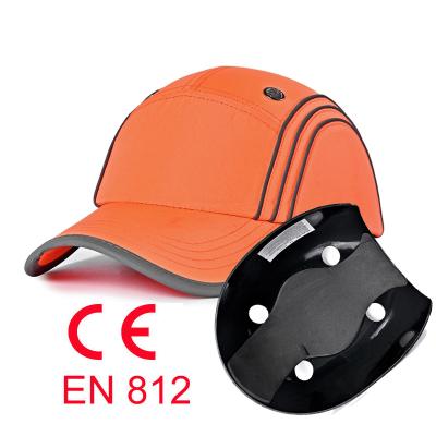 China Hi Vis Reflective Baseball Style Bump Caps Unisex CE EN812 Approved for sale