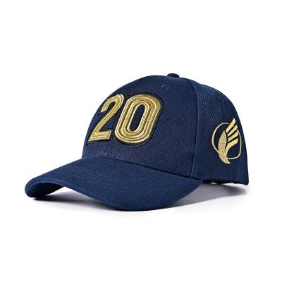China Gold Thread Custom Embroidered Flexfit Hats 58cm Golf Caps For Men for sale