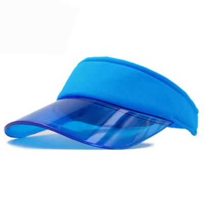China Transparent Sun Visor Caps Adjustable 56cm 58cm Fluorescent Color for sale