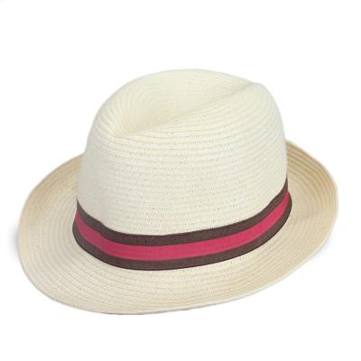 China Outdoor Vacation Mens Black Straw Fedora Hat Womens Summer 54cm 58cm for sale