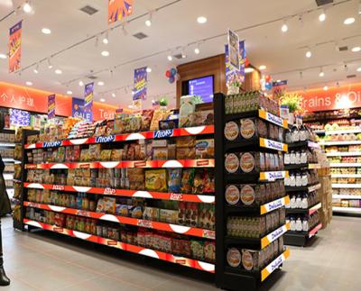 China 1.875mm Led Bar Bottle Display Shelves For Supermarket Retail Store for sale