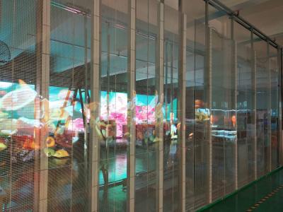 China 80% Transparency Led Mesh Screen , Transparent Led Curtain Display For Chain Stores for sale