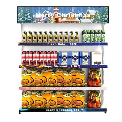 China 1R1G1B P1.875 GOB Shelf LED Display advertising 900*60mm waterproof For Supermarket for sale