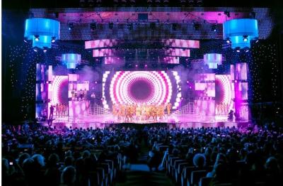 China P4.81 1920Hz Stage Rental LED Display 500x1000mm Curve Cabinets for sale