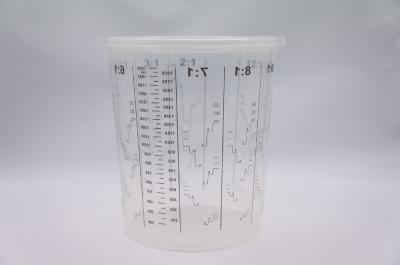 China 2240ml Disposable Mixing cup Auto Plastic Single Use plastic pots measuring printed cup calibrated-up cup for sale