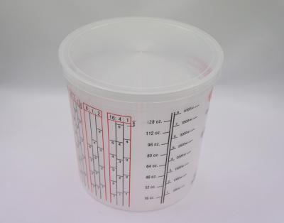 China 4000ml  Mixing cup Auto Plastic Single Use plastic pots measuring printed cup calibrated-up cup for sale