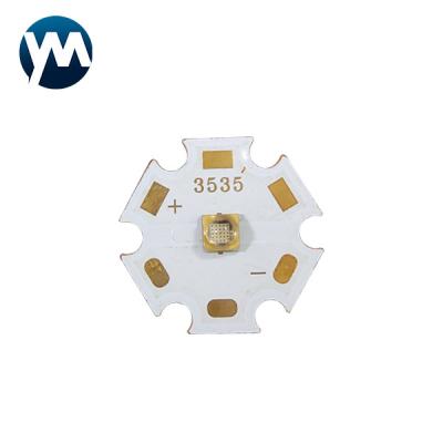 中国 紫外線LED SMD 3W LED Quarzの破片20mmの銅版の懐中電燈の治癒 販売のため