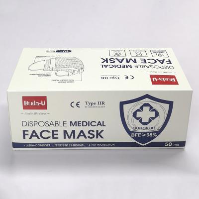 China A máscara protetora 3PLY cirúrgica descartável EN14683 BFE 98% Eua aprovou à venda