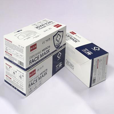 China CE Approved Disposable 3 Layer Mask EN14683 2019 Type II en venta