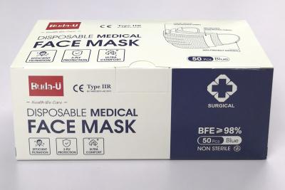 Chine Masque jetable de 3 couches de Buda-U, masque protecteur chirurgical opérationnel d'hôpital, type IIR à vendre