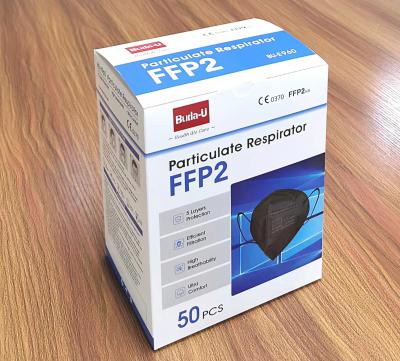 China Black FFP2 Face Mask , FFP2 Particulate Respirator Mask , FFP2 With CE Certification Non Woven Protective Mask for sale