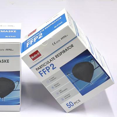China 5 Layers Disposable FFP2 Respirator Mask , Nonwoven Face Mask , CE Certified FFP2 Dust Mask , Black Embossing Print for sale