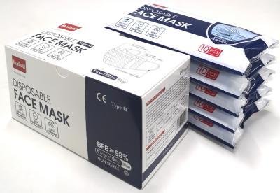 China 3 camadas que respiram o minuto médico descartável 98% da máscara protetora BFE acima da eficiência da filtragem à venda