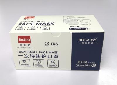 中国 Buda-U使い捨て可能なEarloopはマスク、平らな保護マスクを3つの層、医学の水平な保護YY0969-2013 販売のため