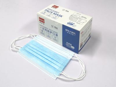 Chine Masque protecteur jetable non-tissé de 3 plis facile de dessiner la conception de emballage, masques protecteurs jetables médicaux YY0969-2013 standard à vendre