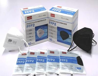 China FFP2 Particle Filtering Half Mask , FFP2 Respirator Mask , CE 0370 Certification , Black White Available for sale