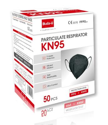China Máscara protetora KN95 preta não tecida, máscara do respirador KN95, nível da proteção em KN95 à venda