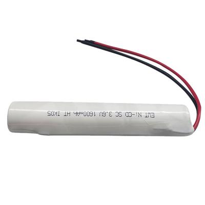 China Nickel SC Nicd Battery 3.6v 1600mah Rechargeable Battery Pack for sale
