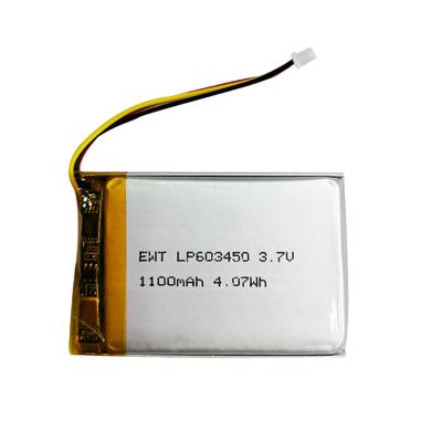 China Black Lithium Polymer Battery Rechargeable 3.7v 1100mah Lipo Battery Pack for sale