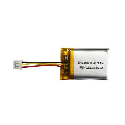 China Lp702535 3.7v 600mah Lithium Polymer Lipo Battery Pack Anode Material for sale