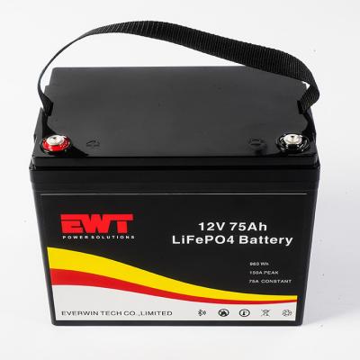 China Charged 12V Lithium Iron Phosphate Battery LFR 75AH Electric Motorcycle Battery Pack for sale