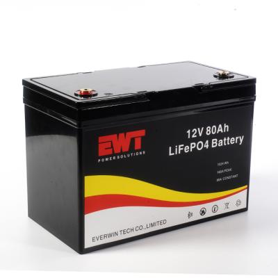 China Golf Carts Storage 12V Lithium Ion LiFePO4 Battery Pack 12.8V 80Ah Lithium Iron Phosphate Battery for electric vehicles for sale