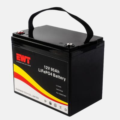 China EV RV Car Storage Rechargeable 12V Lithium ion LFP LiFePO4 Battery 12.8V 95Ah Lithium Iron Phosphate Battery for sale