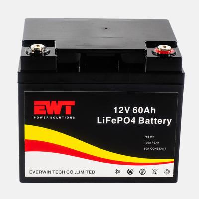 China Solar Energy System Replacement 12.8V Lithium LiFePO4 Battery 12V 60Ah Lithium Iron Phosphate Battery Pack for sale
