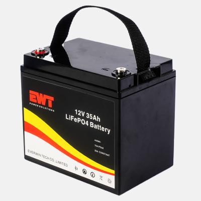 China Solar Energy System 12V 35Ah Lithium Iron Phosphate Battery 12.8V LiFePO4 LFP Lithium Battery Pack with BMS for sale